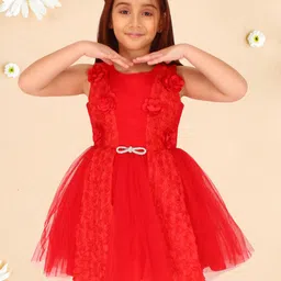 CUTECUMBER Girls Self Design Fit & Flare Party Dress-picture-16