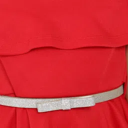 Nauti Nati Girls Cold Shoulder Sleeves Belted Fit & Flare Dress image 4