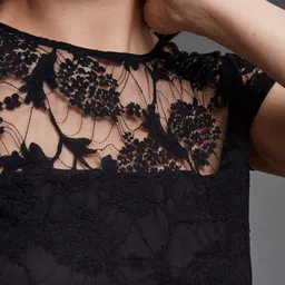 Miss Chase Self Design Fit & Flare Dress image 3