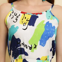 HERE&NOW Typography Printed Shoulder Straps Fit & Flare Dress image 2