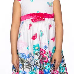 Peppermint Girls Floral Printed Corsage Tie-Ups Fit & Flare Dress image 4