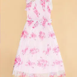 Pantaloons Junior Off White Floral Print Fit & Flare Dress image 3