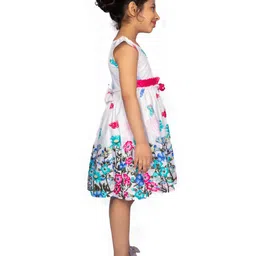 Peppermint Girls Floral Printed Corsage Tie-Ups Fit & Flare Dress image 3