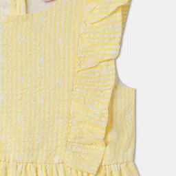 R&B Striped Flutter Sleeve Fit & Flare Dress image 3