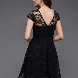 Miss Chase Self Design Fit & Flare Dress image 4