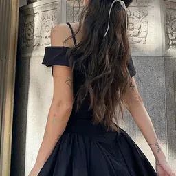 LULU & SKY Cold-Shoulder Sleeves Gathered Detailed Fit & Flare Dress image 4