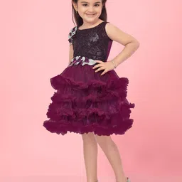 BAESD Girls Embellished  Layered Fit & Flare Dress image 4