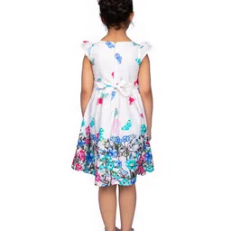Peppermint Girls Floral Printed Corsage Tie-Ups Fit & Flare Dress image 5