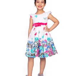 Peppermint Girls Floral Printed Corsage Tie-Ups Fit & Flare Dress image 2