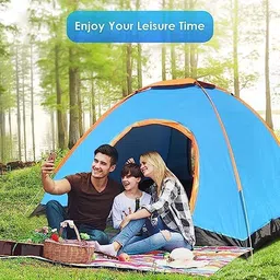 Riveira Camping Tent, Outdoor Camping Tent Single Layer Beach Tent Sun Shelter 6 Persons Travel Windproof Waterproof Awning Tents Summer Tent with Bag (Color : Multicolor) image 3