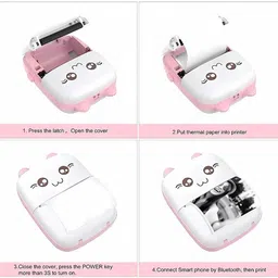 MVC ENTERPRISE Bluetooth Pocket Printer for Kids Prints Picture Kids Prints Picture with 1 Roll of print paper of 57x25 mm image 3