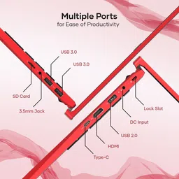 WINGS Nuvobook V1 Aluminium Alloy Metal Body Intel Intel Core i5 11th Gen 1155G7 - (8 GB/512 GB SSD/Windows 11 Home) WL-Nuvobook V1-RED Thin and Light Laptop image 3