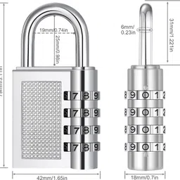 trp traders 4 Digit Combination Padlock for School Gym Locker Padlock with Code Luggage Lock Padlock image 2
