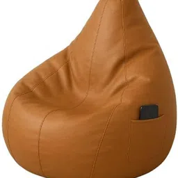 shop 24 care XL Premium Leatherette Bean Bag Chair with free Footrest and Pillow Bean Bag Chair With Bean Filling image 2