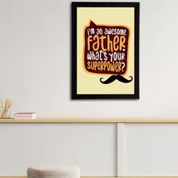 eCraftIndia Cream-Coloured & Brown Quote Satin Matt Textured UV Art Painting image 2