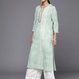 Varanga Printed Mirror Work Pure Cotton Kurta image 3