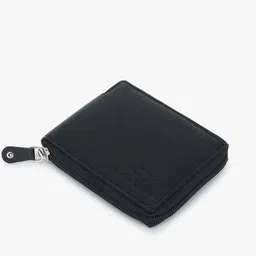 Dezire Crafts Men Black Textured Bi-Fold Leather Zip Around Wallet image 2