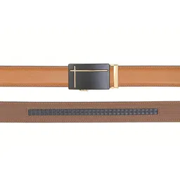 Calvadoss Men Tan Solid PU Belt image 4