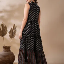 Globus Printed Flared Hem Maxi Ethnic Dress image 4