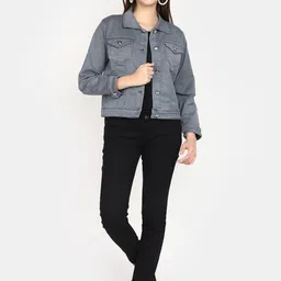 V-Mart Spread Collar Cotton Denim Jacket image 5
