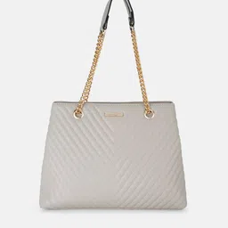 Forever Glam by Pantaloons Off White Textured Leather Structured Shoulder Bag-picture-43