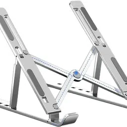 JIBON Easy Storage Triangular Structure 7 Gear Height Aluminium Floor and Desk Stand Rotatable Laptop Stand with Adjustable Height Compatible with Universal Laptops-image-12
