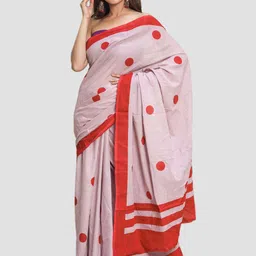 BUTA BUTI Polka Dot Pure Cotton Saree-picture-22