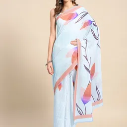 BUTA BUTI Floral Printed Pure Cotton Saree image 1