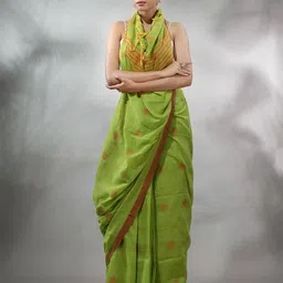 Charukriti Ethnic Woven Design Pure Cotton Saree image 1