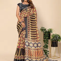 HARPITA Floral Printed Chanderi Saree-image-14