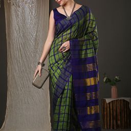anouk rustic Anouk Checked Woven Design Saree-picture-33
