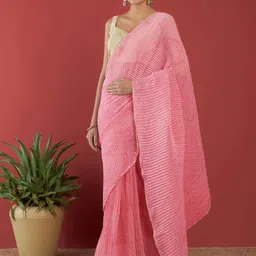 Anouk Striped Pure Chiffon Saree-picture-19