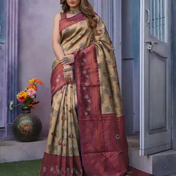 KALINI Floral Woven Design Zari Kanjeevaram Saree-picture-24