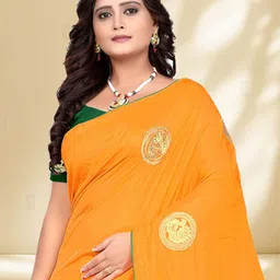 KAVINDI Ethnic Motifs Embroidered Ilkal Saree With Blouse Piece-picture-13