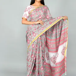TROPWEAR Floral Printed Saree-image-39