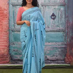 KIAARON Pure Cotton Block Print Saree-picture-20