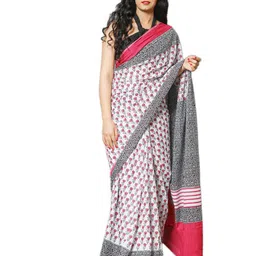 KIAARON Floral Pure Cotton Block Print Saree-picture-35