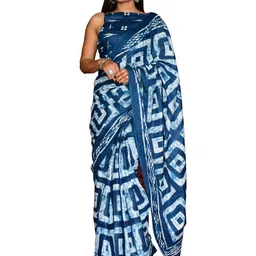 clothonus Ethnic Motifs Pure Cotton Block Printed Saree-picture-31
