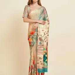 Fevinaa Floral Printed Satin Saree-picture-14