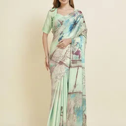 Fevinaa Floral Printed Satin Saree-picture-20