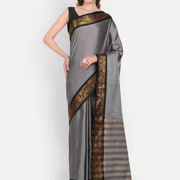 Paramparik Textile Zari Silk Cotton Banarasi Saree-picture-17