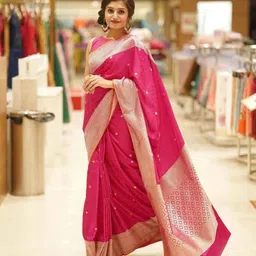 Aldwych Ethnic Motifs Woven Design Zari Banarasi Saree image 1