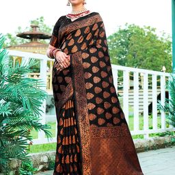 anouk rustic Anouk Ethnic Motifs Woven Design Zari Banarasi Saree-picture-10