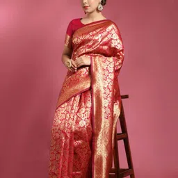 Rujave Floral Woven Design Zari Banarasi Saree-picture-10