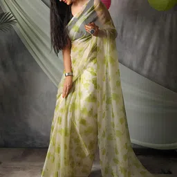 Anouk Floral Printed Organza Saree-picture-48
