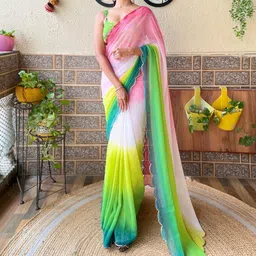 Mitera Ombre Embroidered Saree-image-39