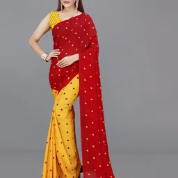 moda rapido ANAND SAREES Polka Dot Printed Saree image 1
