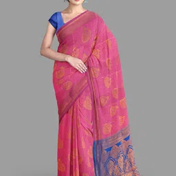 The Chennai Silks Ethnic Motifs Zari Art Silk Dharmavaram Saree With Blouse Piece-picture-10