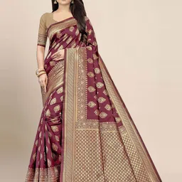 KALINI Ethnic Motif Woven Design Banarasi Zari Saree image 1