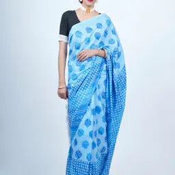 BUTA BUTI Geometric Printed Pure Cotton Tasseled Saree-picture-18
